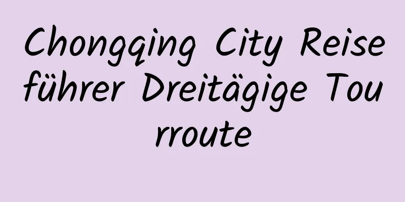 Chongqing City Reiseführer Dreitägige Tourroute