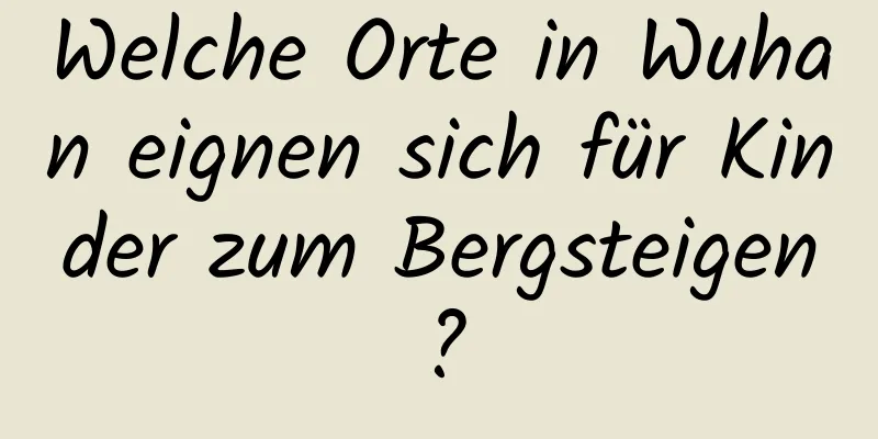 Welche Orte in Wuhan eignen sich für Kinder zum Bergsteigen?