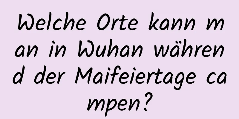 Welche Orte kann man in Wuhan während der Maifeiertage campen?