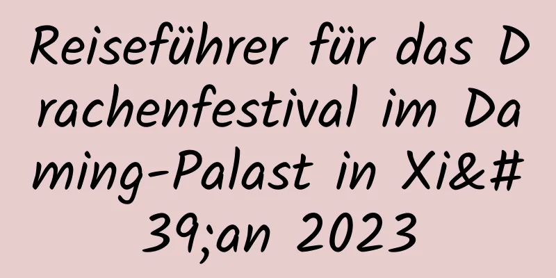 Reiseführer für das Drachenfestival im Daming-Palast in Xi'an 2023