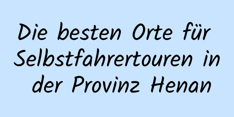 Die besten Orte für Selbstfahrertouren in der Provinz Henan