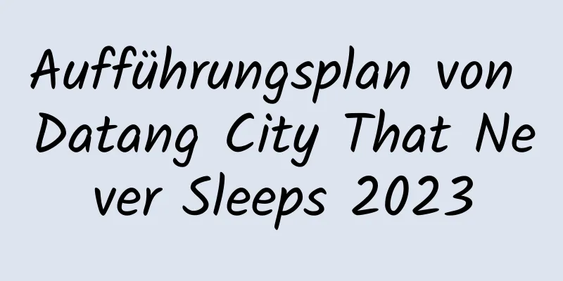 Aufführungsplan von Datang City That Never Sleeps 2023