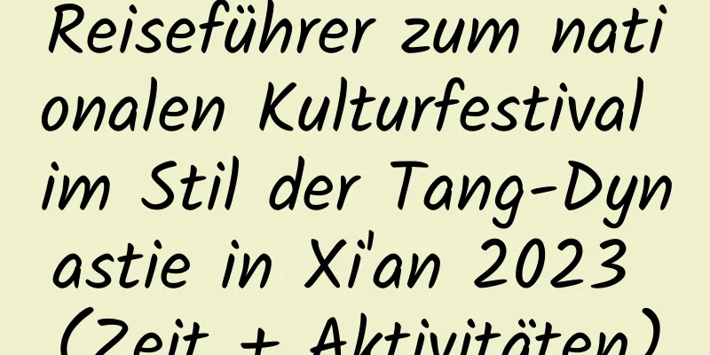 Reiseführer zum nationalen Kulturfestival im Stil der Tang-Dynastie in Xi'an 2023 (Zeit + Aktivitäten)