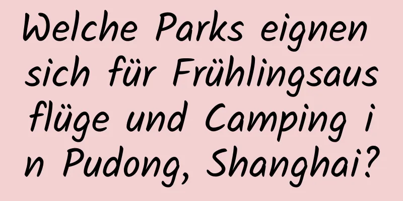 Welche Parks eignen sich für Frühlingsausflüge und Camping in Pudong, Shanghai?