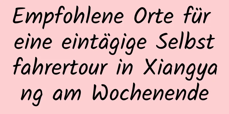 Empfohlene Orte für eine eintägige Selbstfahrertour in Xiangyang am Wochenende