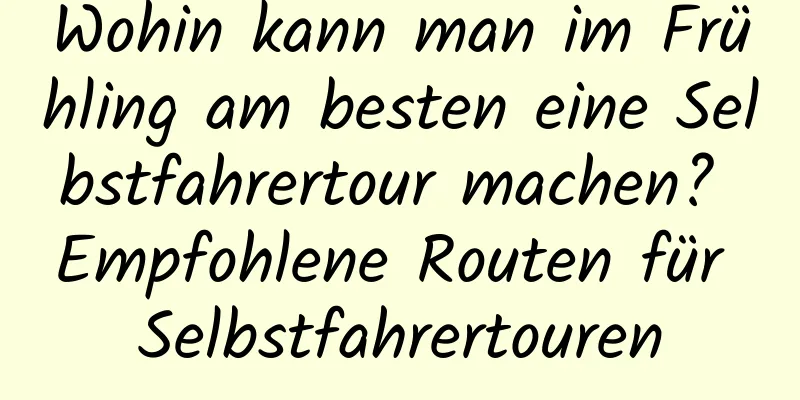 Wohin kann man im Frühling am besten eine Selbstfahrertour machen? Empfohlene Routen für Selbstfahrertouren