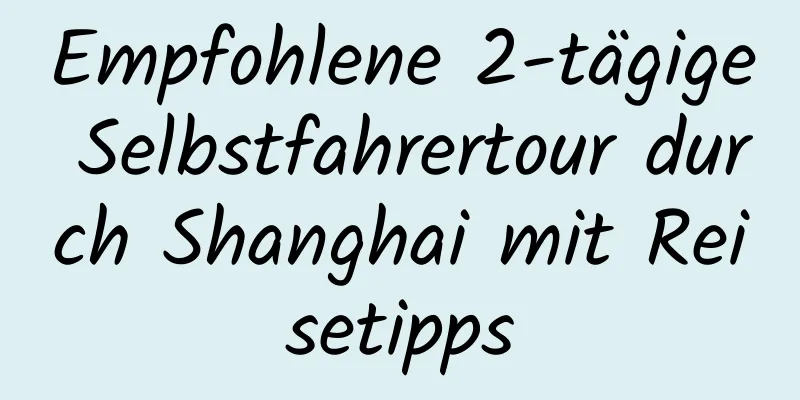 Empfohlene 2-tägige Selbstfahrertour durch Shanghai mit Reisetipps