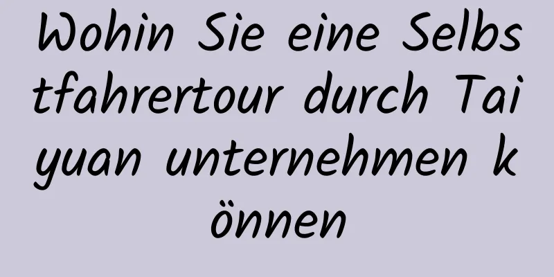 Wohin Sie eine Selbstfahrertour durch Taiyuan unternehmen können