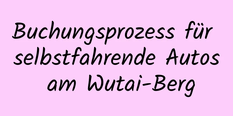 Buchungsprozess für selbstfahrende Autos am Wutai-Berg