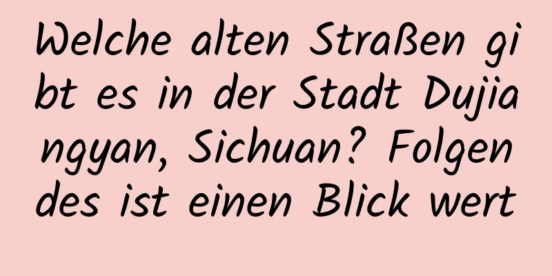 Welche alten Straßen gibt es in der Stadt Dujiangyan, Sichuan? Folgendes ist einen Blick wert