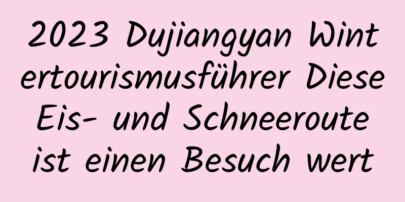 2023 Dujiangyan Wintertourismusführer Diese Eis- und Schneeroute ist einen Besuch wert