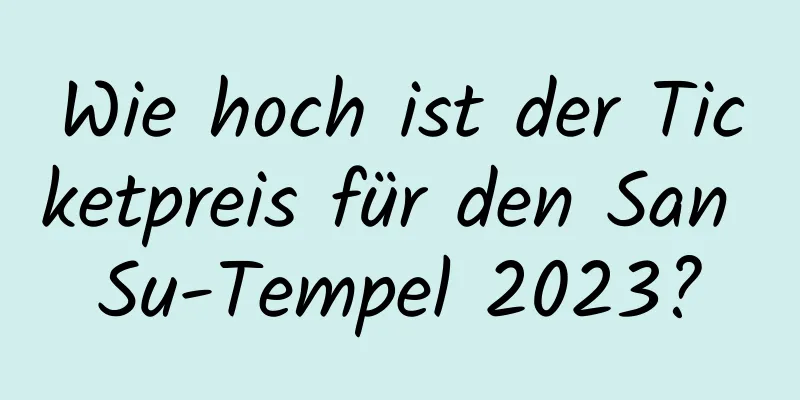 Wie hoch ist der Ticketpreis für den San Su-Tempel 2023?