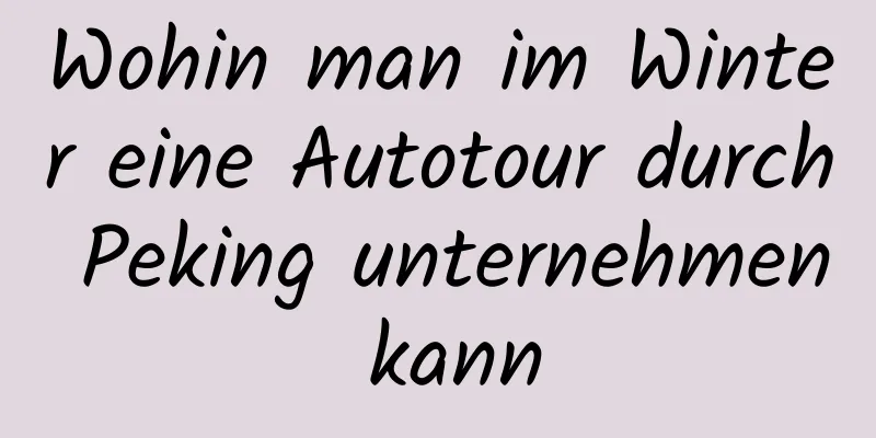 Wohin man im Winter eine Autotour durch Peking unternehmen kann