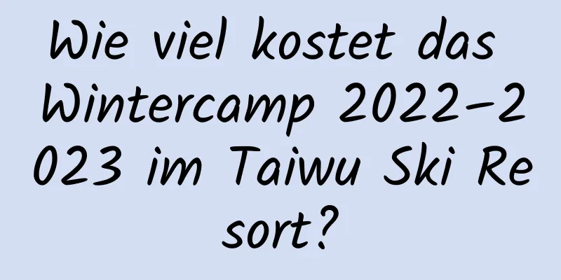 Wie viel kostet das Wintercamp 2022–2023 im Taiwu Ski Resort?