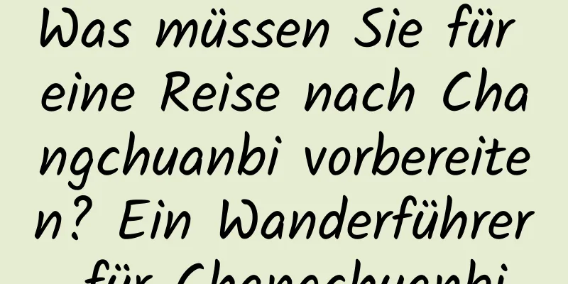 Was müssen Sie für eine Reise nach Changchuanbi vorbereiten? Ein Wanderführer für Changchuanbi