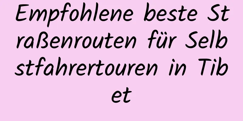 Empfohlene beste Straßenrouten für Selbstfahrertouren in Tibet