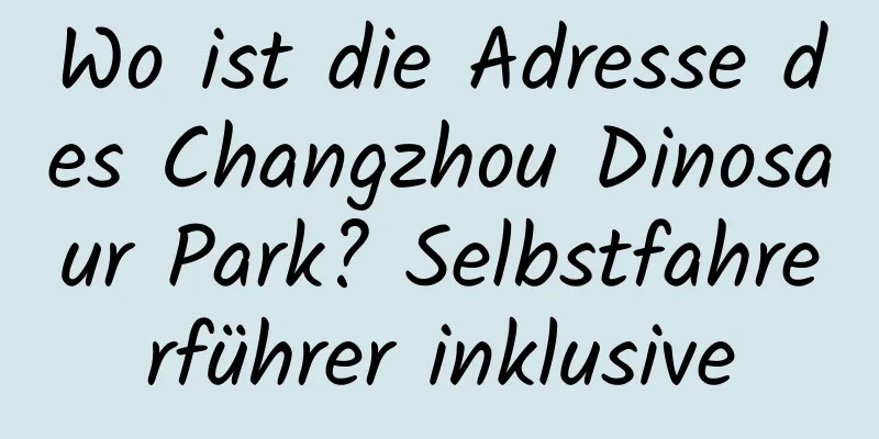 Wo ist die Adresse des Changzhou Dinosaur Park? Selbstfahrerführer inklusive