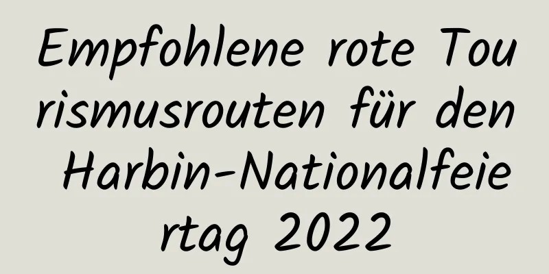 Empfohlene rote Tourismusrouten für den Harbin-Nationalfeiertag 2022