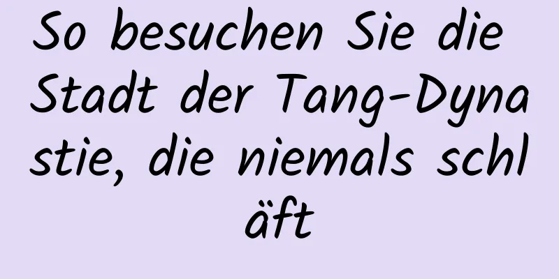 So besuchen Sie die Stadt der Tang-Dynastie, die niemals schläft