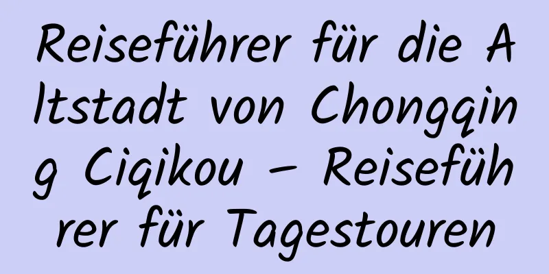 Reiseführer für die Altstadt von Chongqing Ciqikou – Reiseführer für Tagestouren