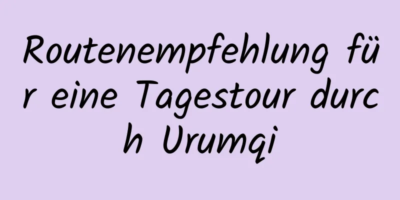 Routenempfehlung für eine Tagestour durch Urumqi