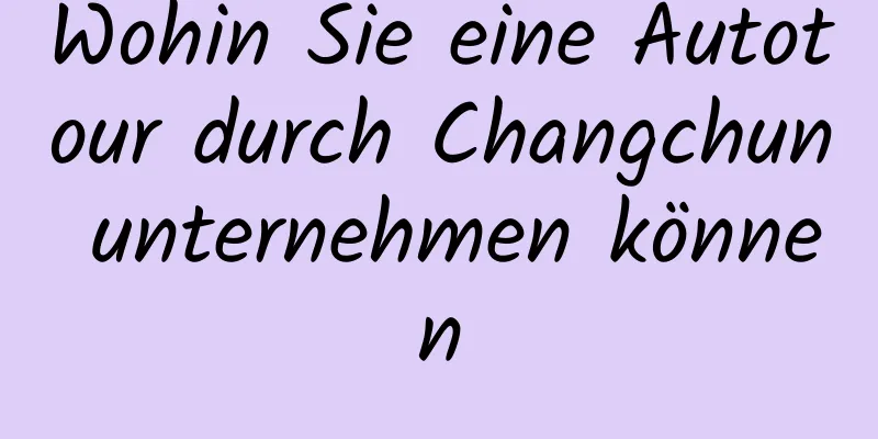 Wohin Sie eine Autotour durch Changchun unternehmen können