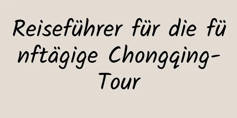 Reiseführer für die fünftägige Chongqing-Tour