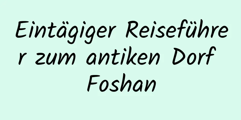 Eintägiger Reiseführer zum antiken Dorf Foshan