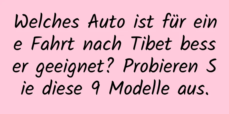 Welches Auto ist für eine Fahrt nach Tibet besser geeignet? Probieren Sie diese 9 Modelle aus.