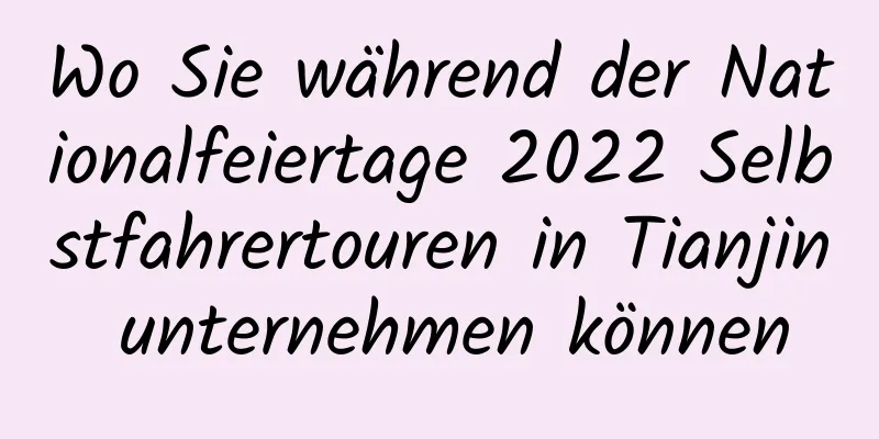 Wo Sie während der Nationalfeiertage 2022 Selbstfahrertouren in Tianjin unternehmen können