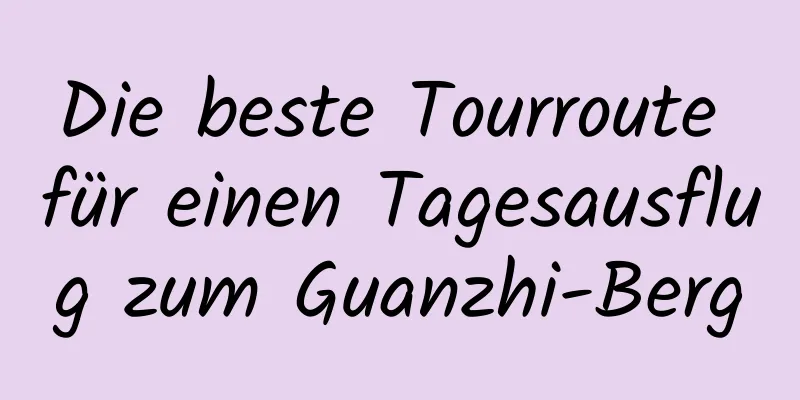 Die beste Tourroute für einen Tagesausflug zum Guanzhi-Berg