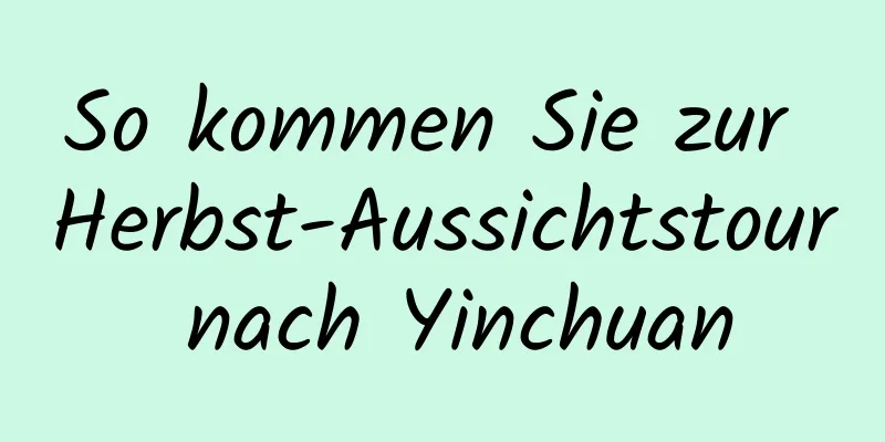 So kommen Sie zur Herbst-Aussichtstour nach Yinchuan