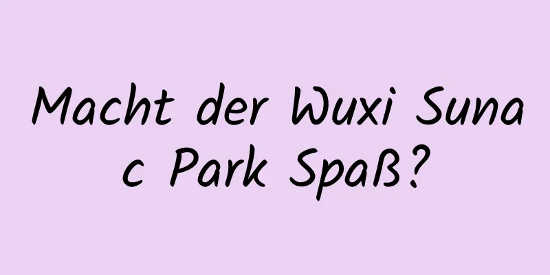 Macht der Wuxi Sunac Park Spaß?