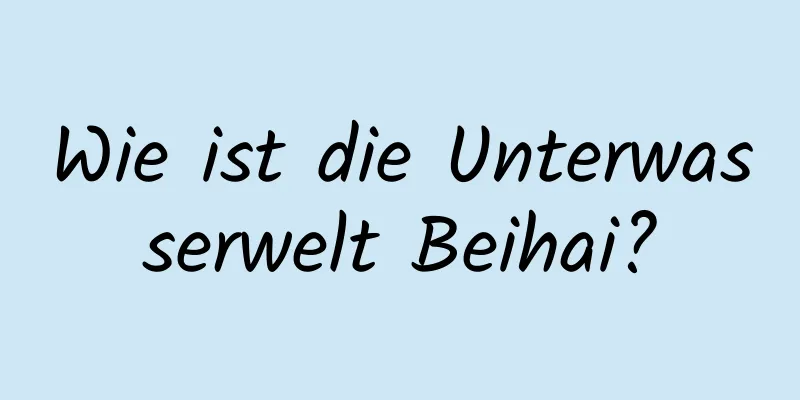 Wie ist die Unterwasserwelt Beihai?