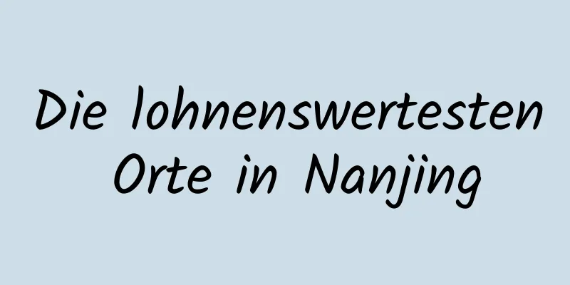 Die lohnenswertesten Orte in Nanjing