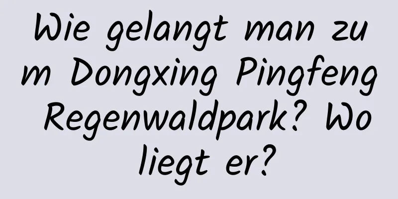 Wie gelangt man zum Dongxing Pingfeng Regenwaldpark? Wo liegt er?