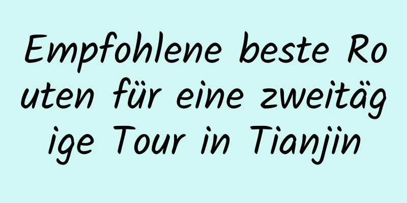 Empfohlene beste Routen für eine zweitägige Tour in Tianjin