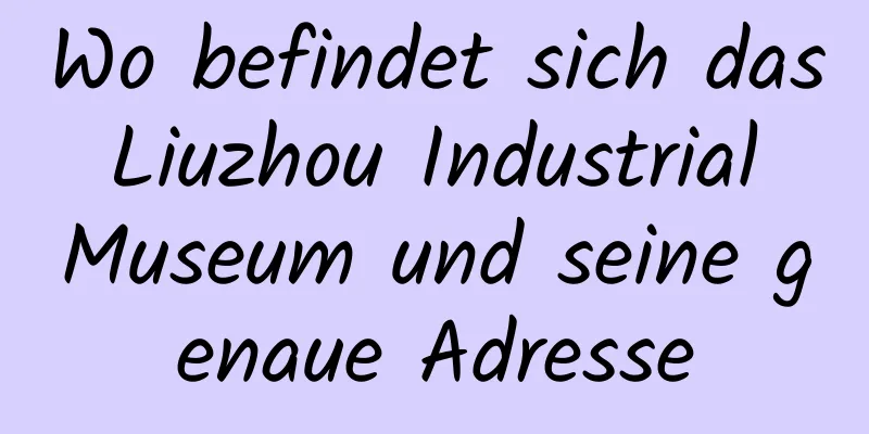 Wo befindet sich das Liuzhou Industrial Museum und seine genaue Adresse