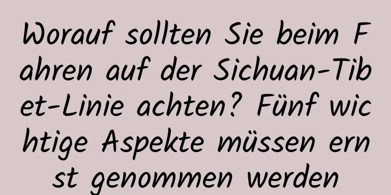 Worauf sollten Sie beim Fahren auf der Sichuan-Tibet-Linie achten? Fünf wichtige Aspekte müssen ernst genommen werden
