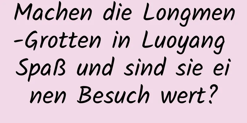 Machen die Longmen-Grotten in Luoyang Spaß und sind sie einen Besuch wert?