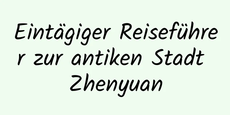 Eintägiger Reiseführer zur antiken Stadt Zhenyuan