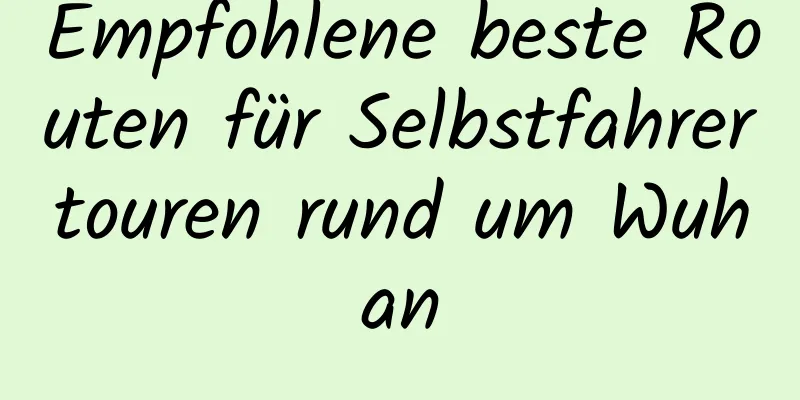 Empfohlene beste Routen für Selbstfahrertouren rund um Wuhan