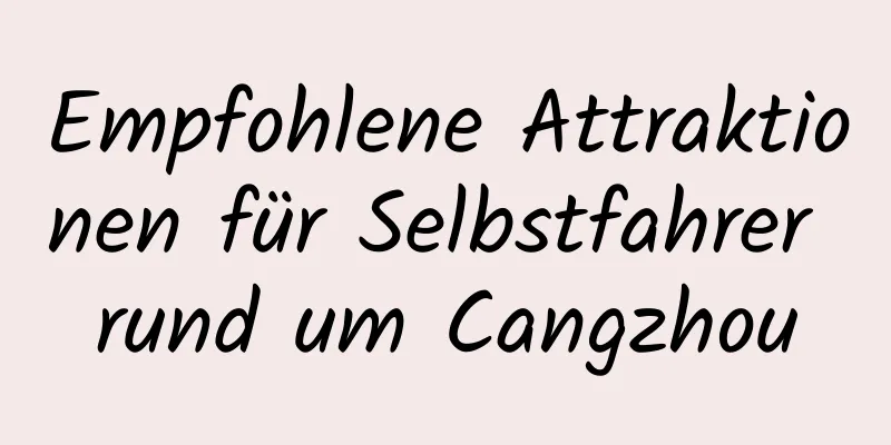 Empfohlene Attraktionen für Selbstfahrer rund um Cangzhou