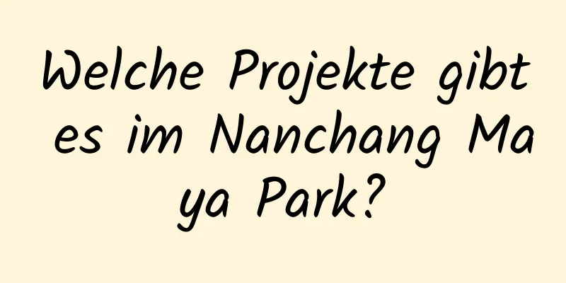 Welche Projekte gibt es im Nanchang Maya Park?