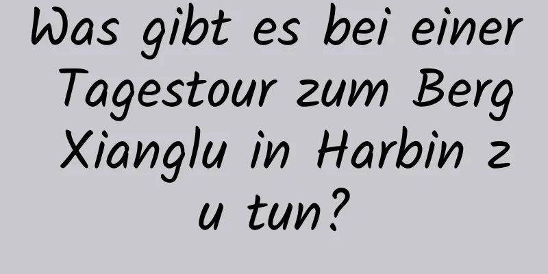 Was gibt es bei einer Tagestour zum Berg Xianglu in Harbin zu tun?