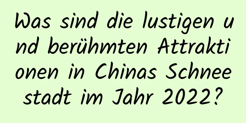 Was sind die lustigen und berühmten Attraktionen in Chinas Schneestadt im Jahr 2022?