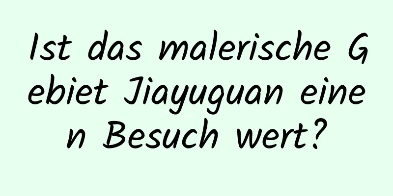 Ist das malerische Gebiet Jiayuguan einen Besuch wert?