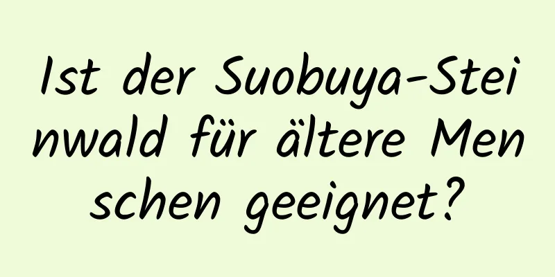 Ist der Suobuya-Steinwald für ältere Menschen geeignet?