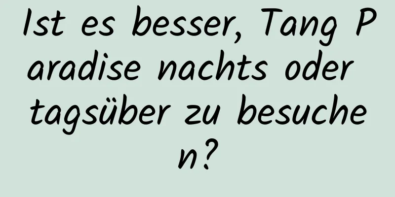 Ist es besser, Tang Paradise nachts oder tagsüber zu besuchen?