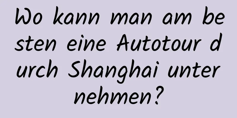 Wo kann man am besten eine Autotour durch Shanghai unternehmen?